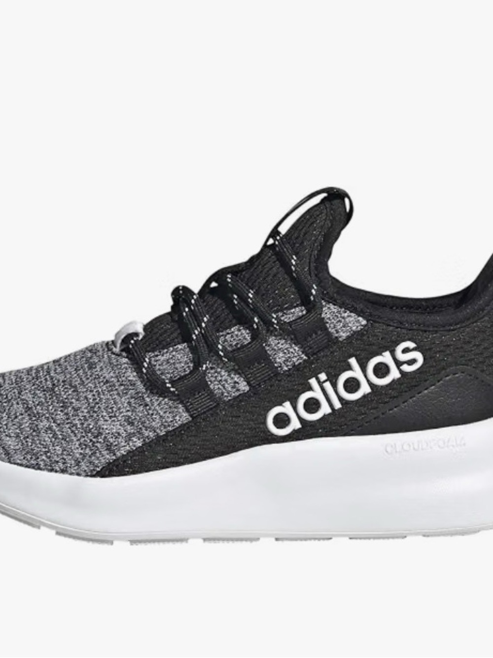 adidas Kids Black & Gray Cloudfoam Lace-Up Sneaker